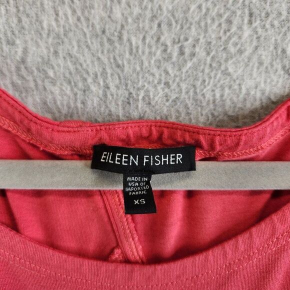 Eileen Fisher Dress Womens XS Pink Midi Jersey Knit Keyhole Minimalist Vacation - Picture 6 of 12